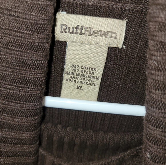 Misses sz XL Ruff Hewn brown Faux Leather Turtleneck - Picture 2 of 6